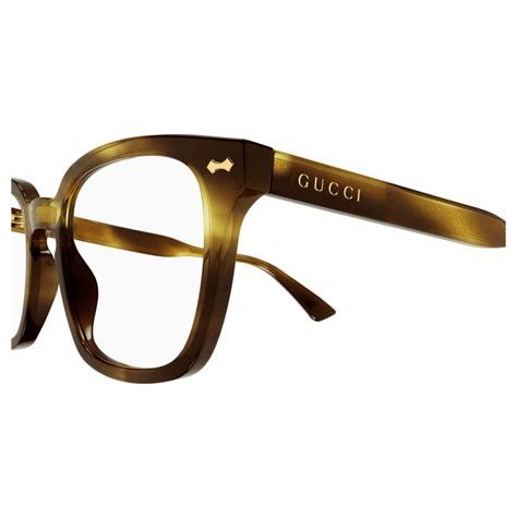 Gucci gg0184o unisex eyeglasses havana